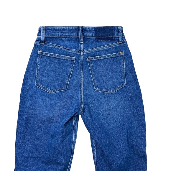 Abercrombie & Fitch Women’s Dark Wash Distressed Curve Love High Rise Mom Jeans - Picture 7 of 8